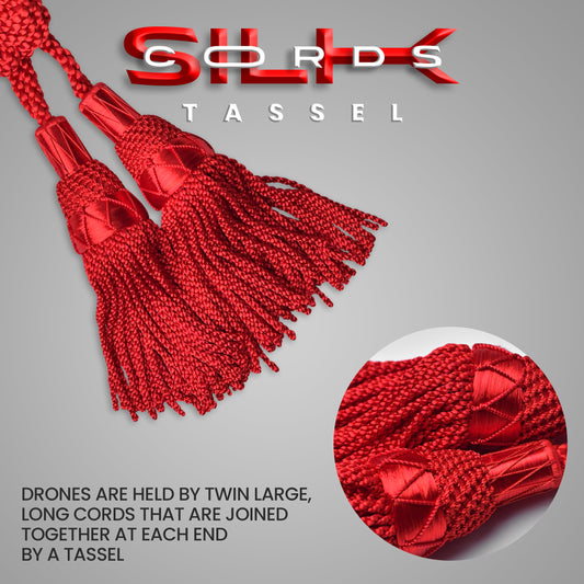 Highland Redstone Bagpipe Silk Cord | Red