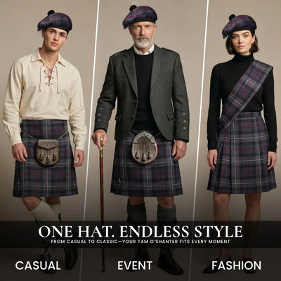 Tam O'Shanter Hat with Pompom | Spirit of Bruce Tartan