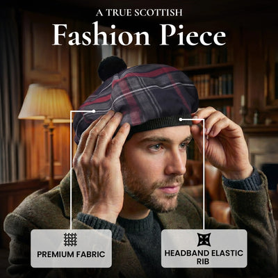 Tam O'Shanter Hat with Pompom | Spirit of Bruce Tartan