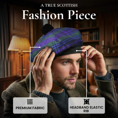 Tam O'Shanter Hat with Pompom | Spirit of Scotland Tartan