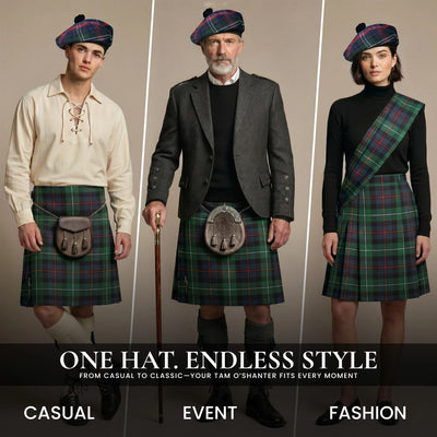 Tam O'Shanter Hat with Pompom | Sutherland Tartan