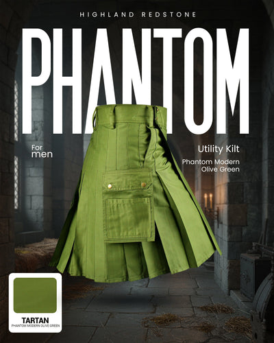 Phantom Modern Utility Kilt | Olive Green