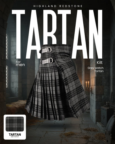 Acrylic Kilt | 16oz Gray Watch Tartan Kilt | Big & Tall