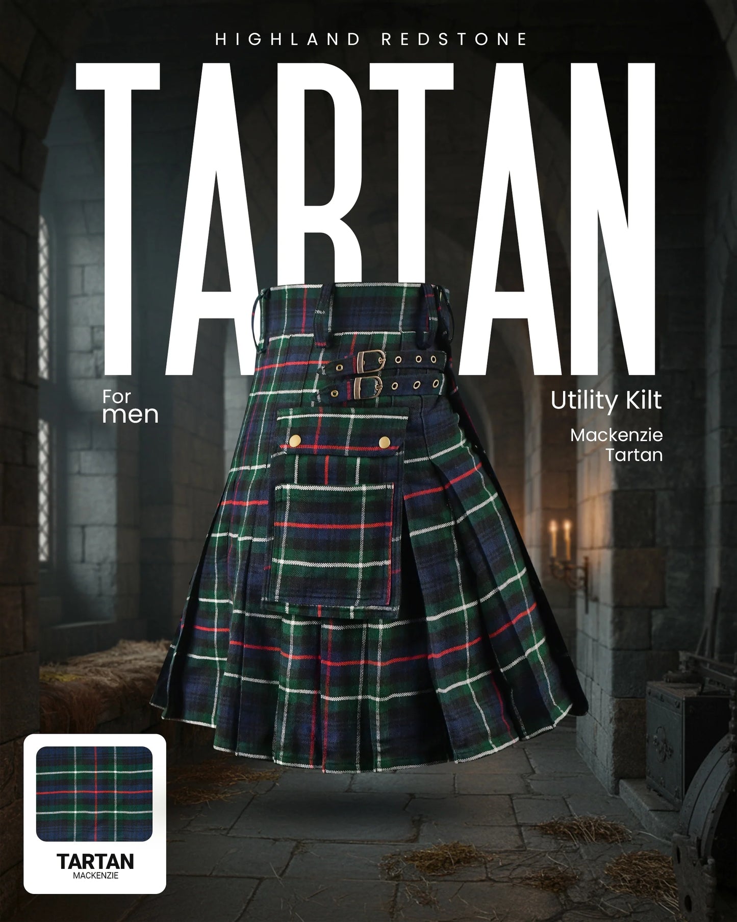 Valor Acrylic Utility Kilt | 16oz Mackenzie Tartan KIlt
