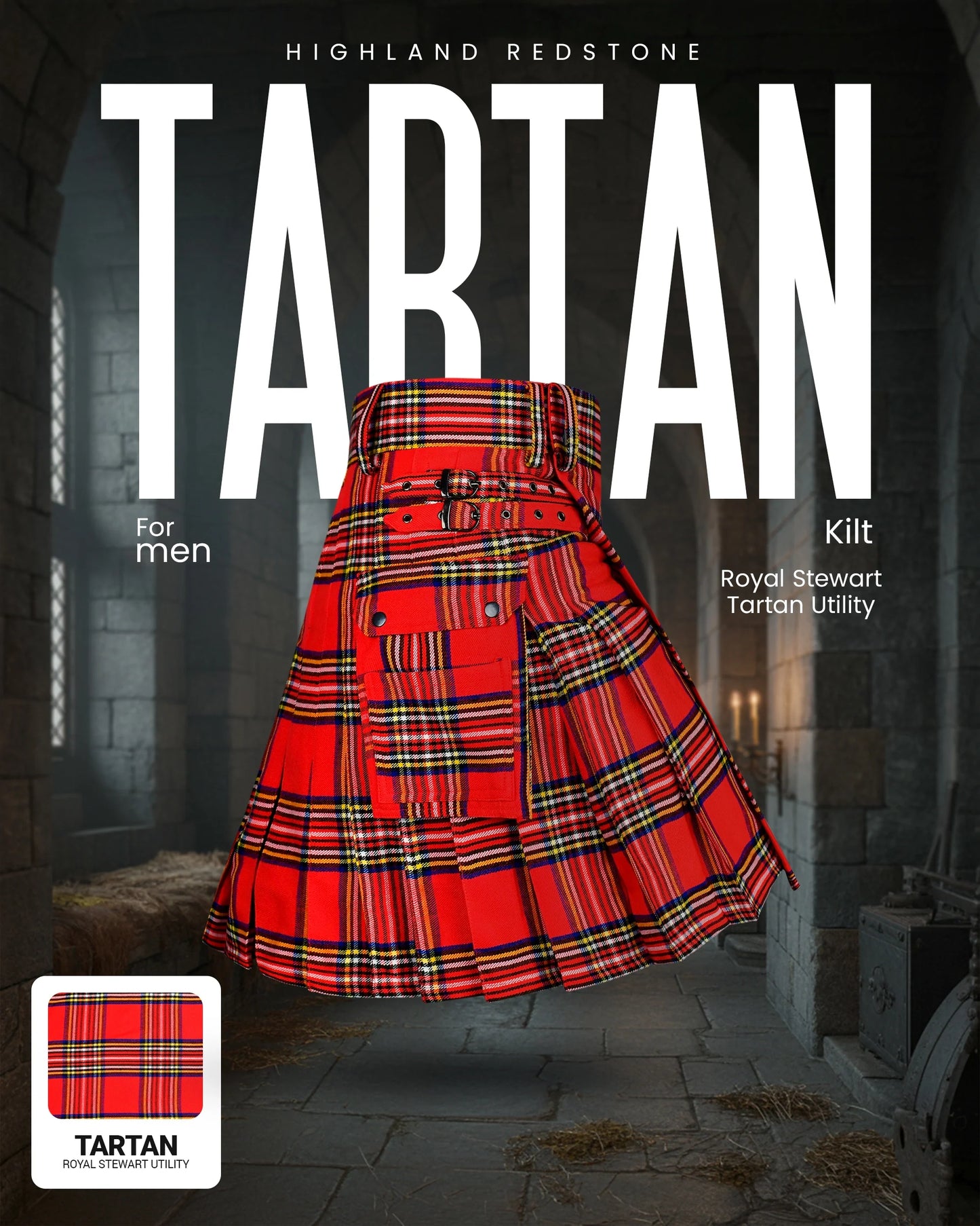 Valor Acrylic Utility Kilt | 16oz Royal Stewart Tartan KIlt