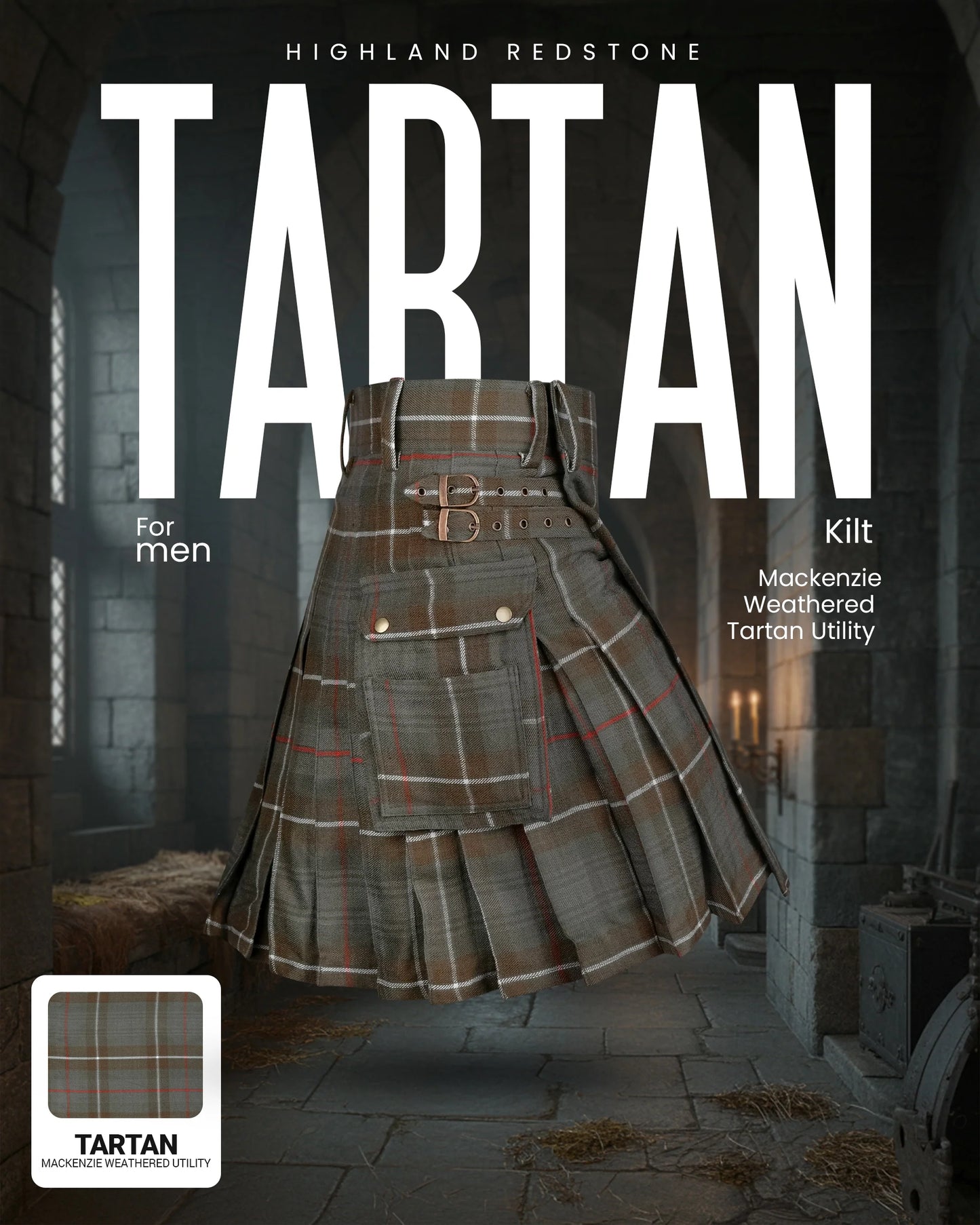 Valor Acrylic Utility Kilt | 16oz Mackenzie Weathered Tartan KIlt