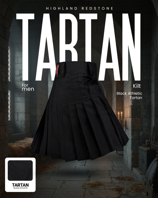 CoreStone Athletic Kilt - Black | Sports kilt For Men