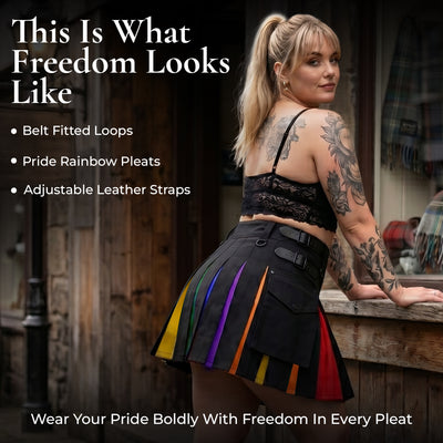 Women's Hybrid Utility Kilt | Rainbow Pride Kilt | Big & Tall
