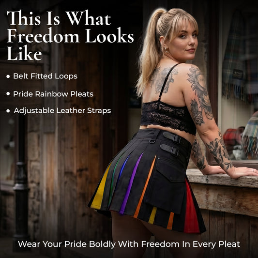 Women's Hybrid Utility Kilt | Rainbow Pride Kilt | Big & Tall