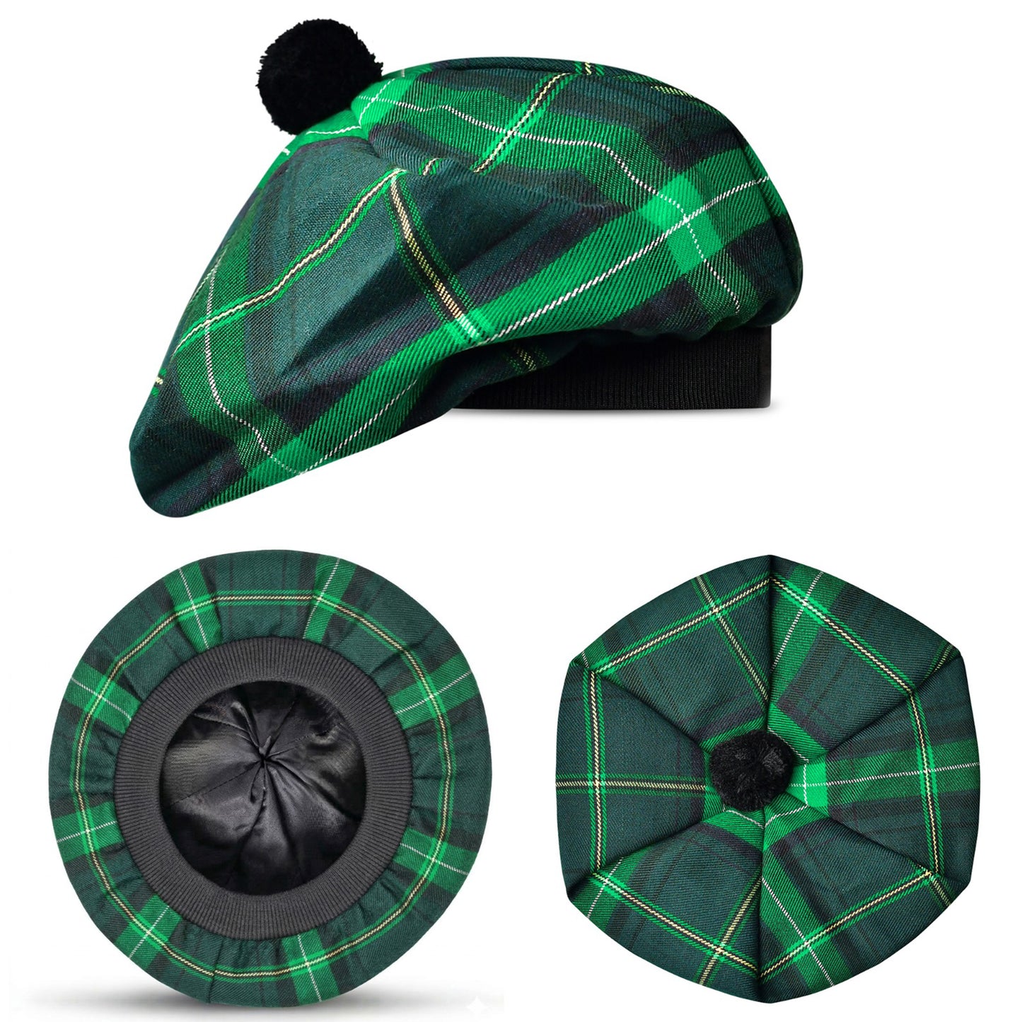 Tam O'Shanter Hat with Pompom | Celtic Tartan