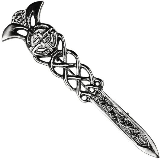 Scottish Kilt Pin for men | Gaelic Pewter Chrome