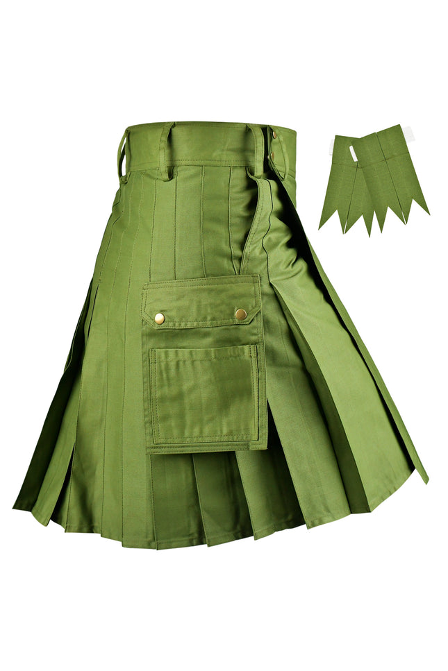 Phantom Modern Utility Kilt | Olive Green
