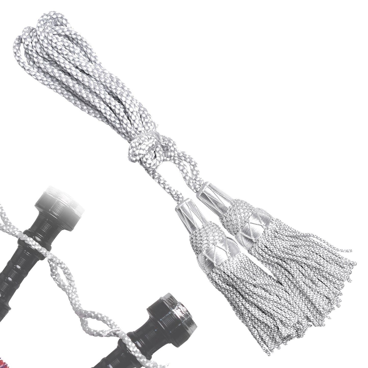 Highland Redstone Bagpipe Silk Cord | Silver