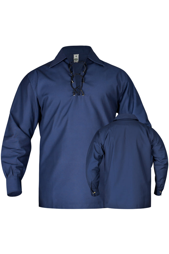 Highland Blue Kilt Shirt, made from high-quality fabric, ideal for formal and casual Scottish attire.