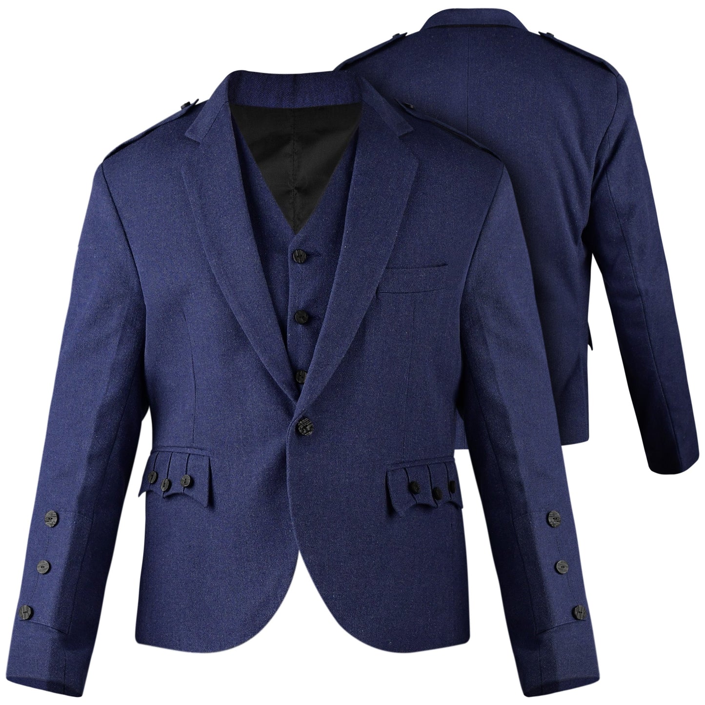 Blue Crail Jacket and Vest  -  Italian Tweed Wool | Scottish Formalwear