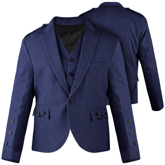 Blue Crail Jacket and Vest  -  Italian Tweed Wool | Scottish Formalwear