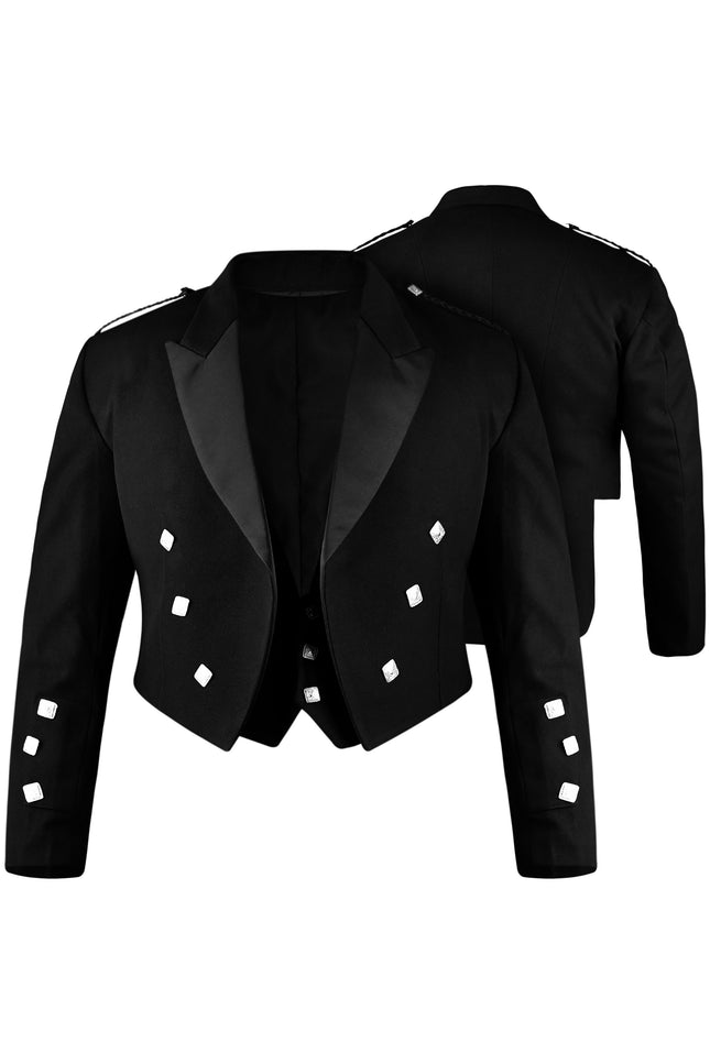 Black Prince Charlie Jacket  -  Traditional Elegance with Modern Craftsmanship