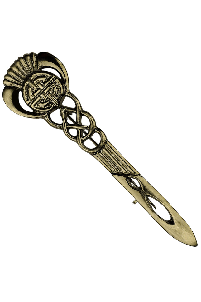 Scottish Kilt Pin for men | Celtic Thistle Pewter Antique