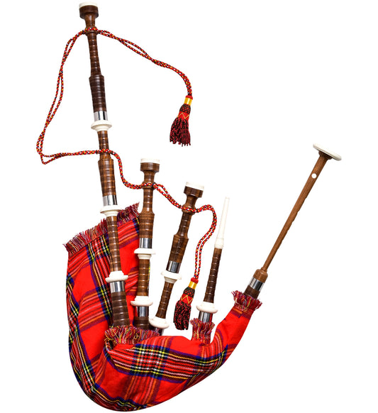 Full Size Cocuswood Bagpipe with Box | Royal Stewart