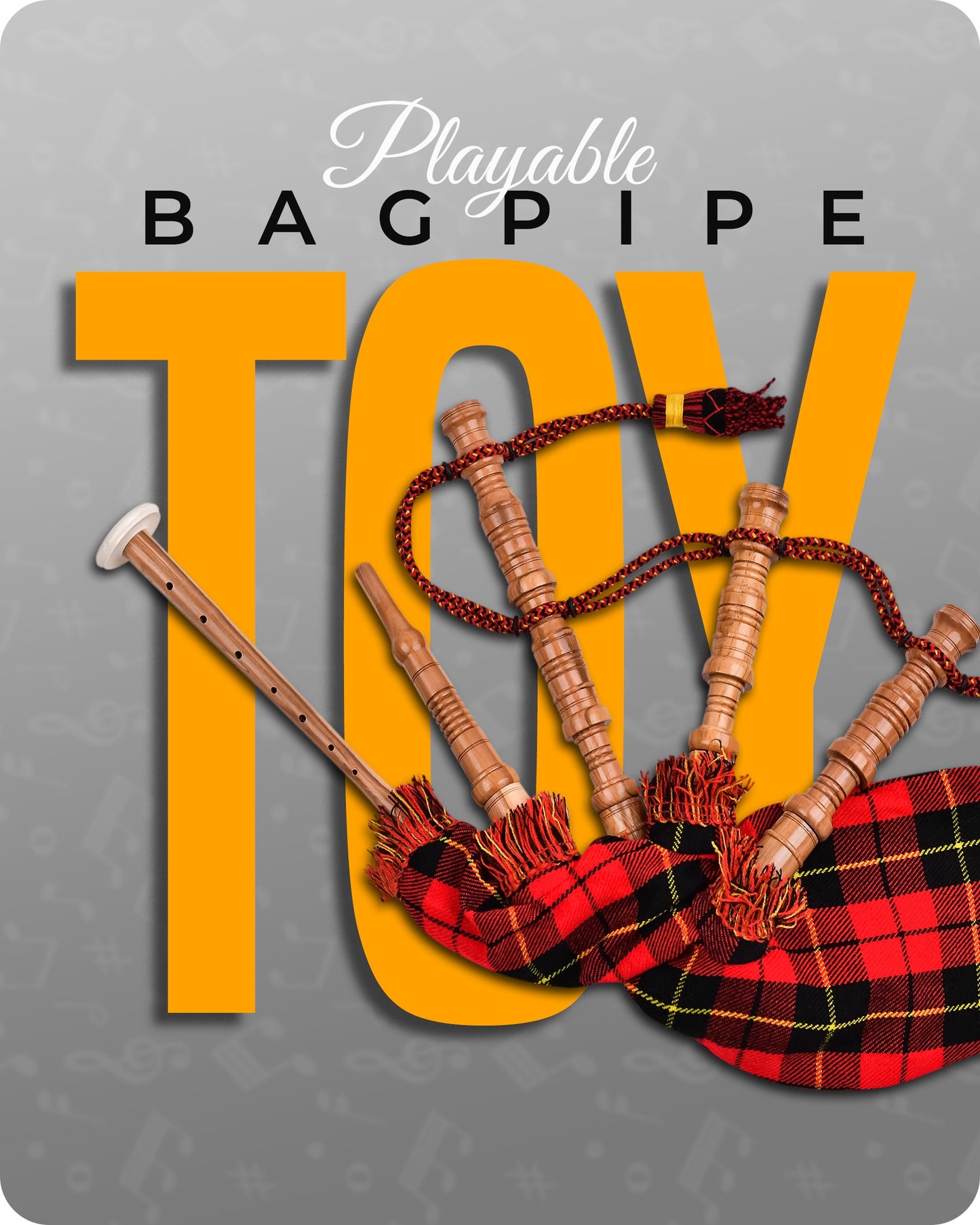 Mini Miniature Bagpipe - Rosewood Bagpipe for Beginners, Playable Gift | Wallace