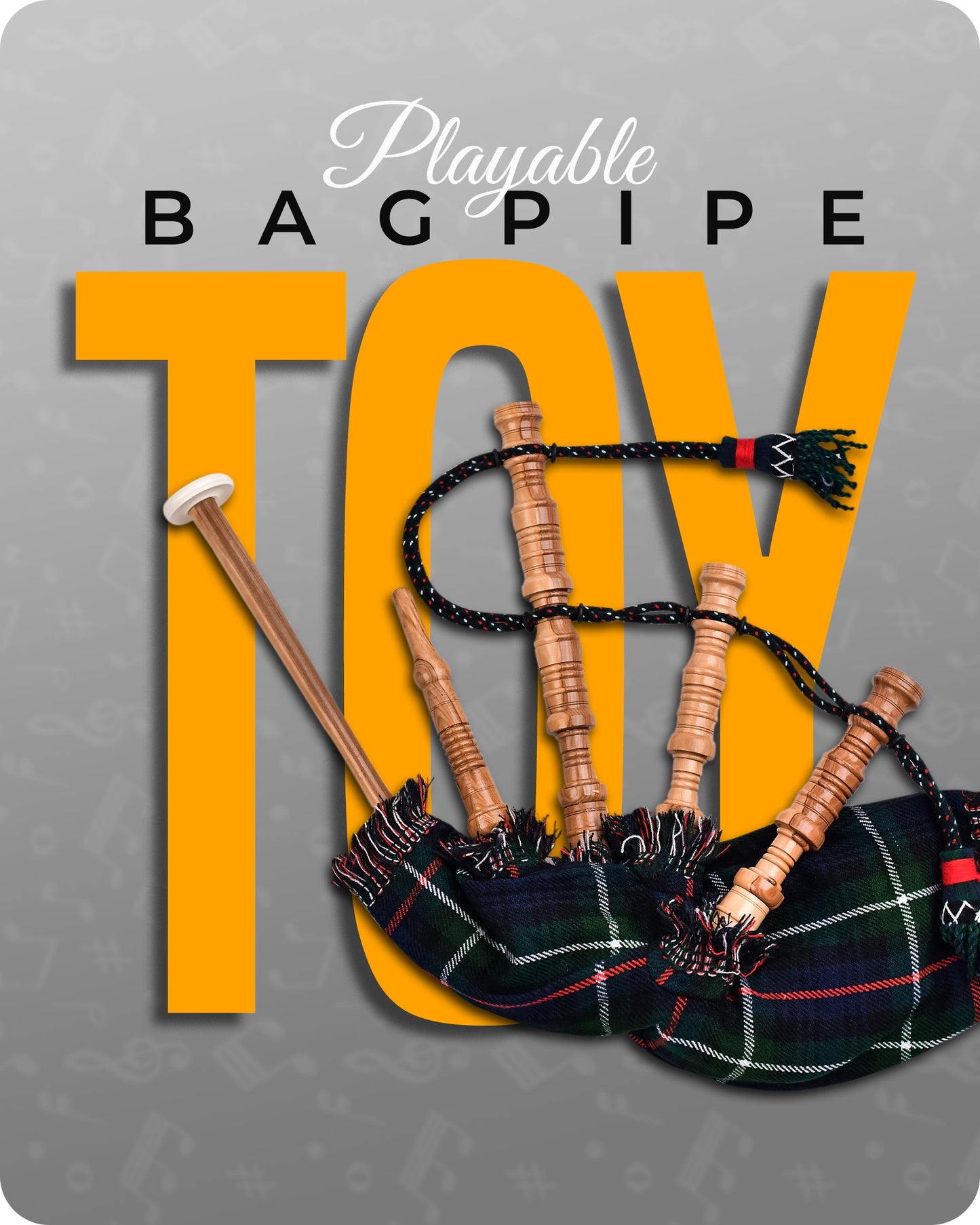 Mini Miniature Bagpipe - Rosewood Bagpipe for Beginners, Playable Gift | Mackenzie