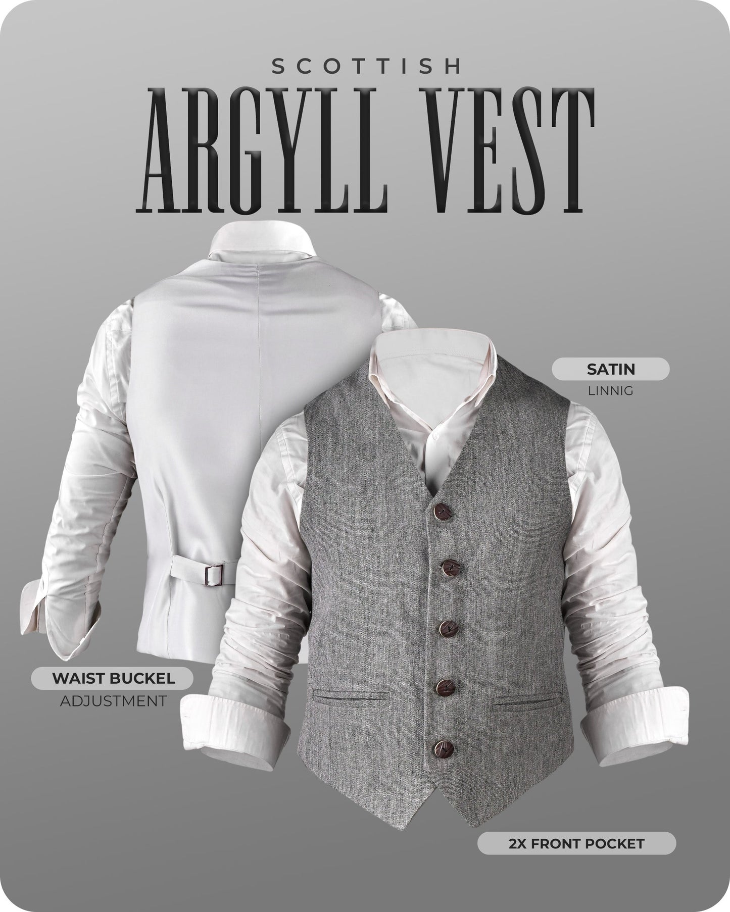 Grey Argyll Vest