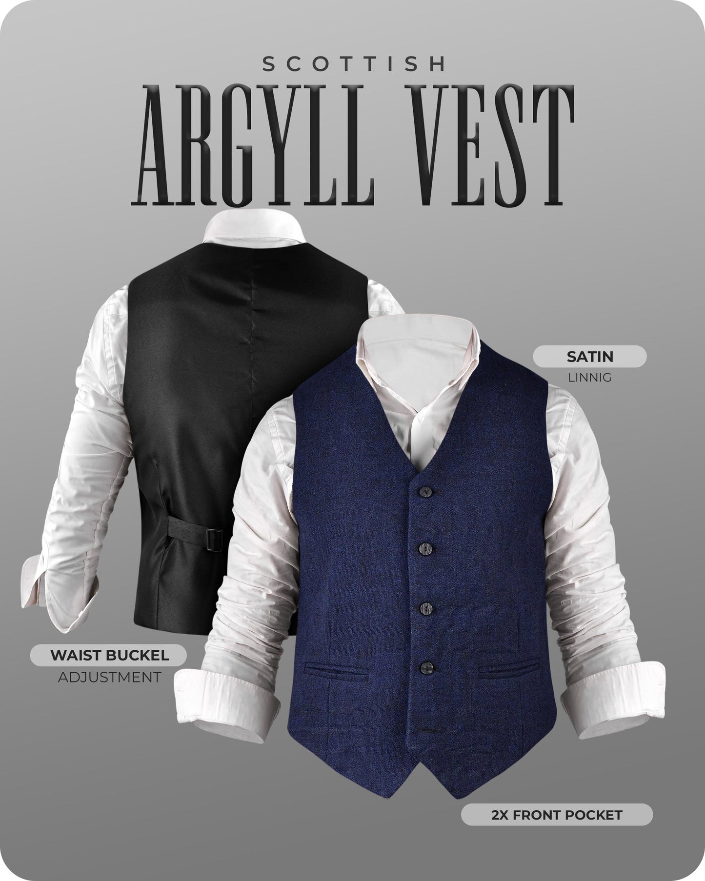 Blue Argyll Vest