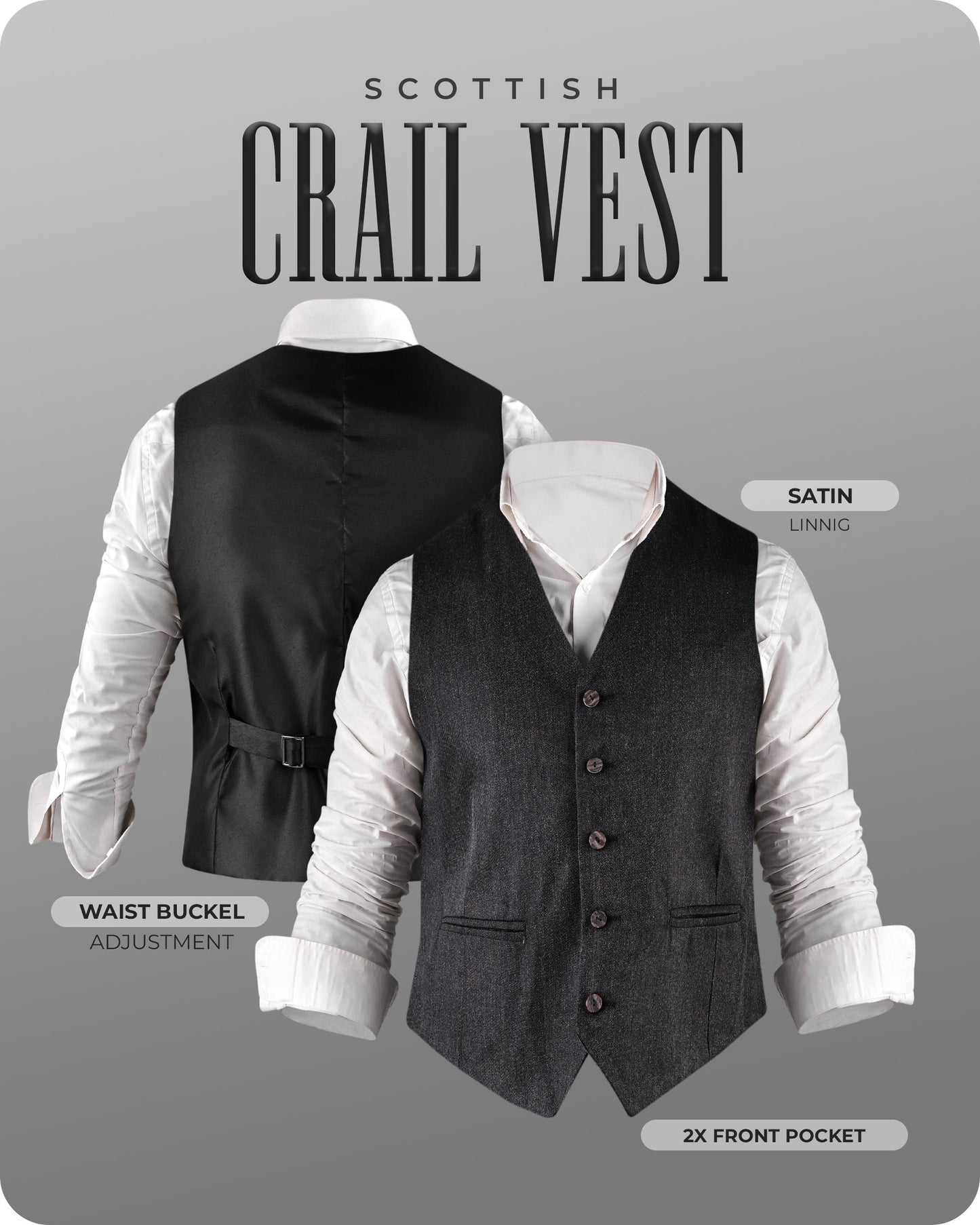 Charcoal Crail Vest