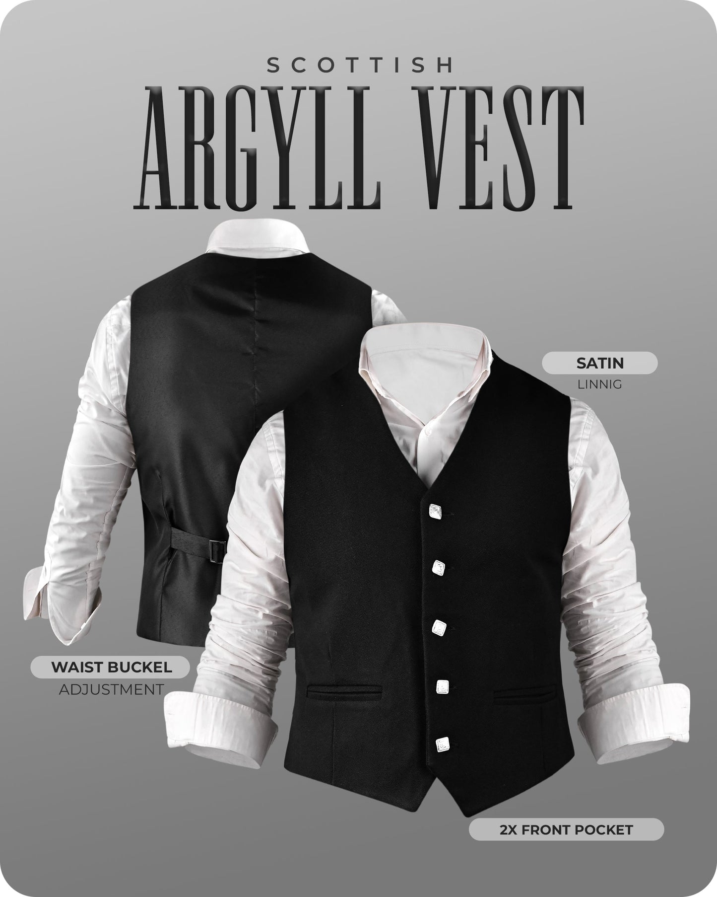 Black Argyll Jacket & Vest