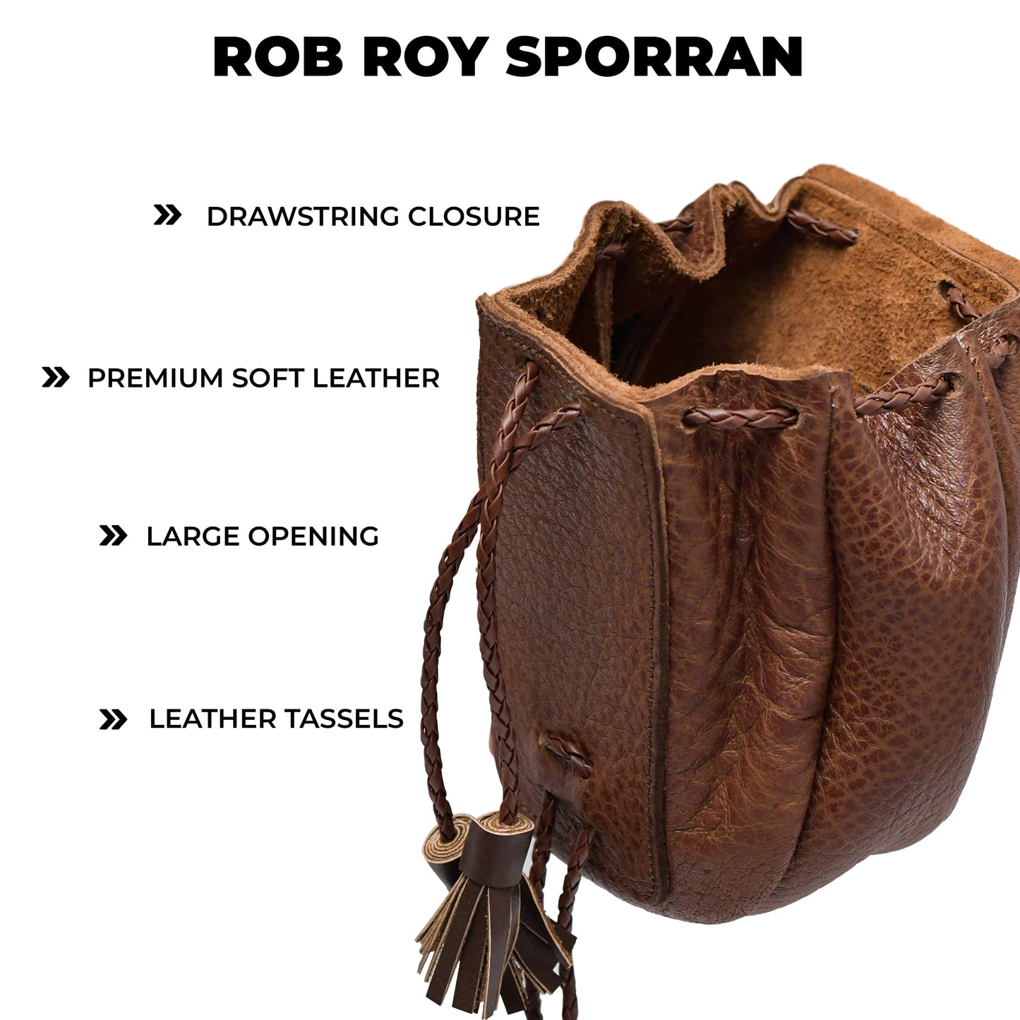 Rob Roy Leather Sporran | Brown