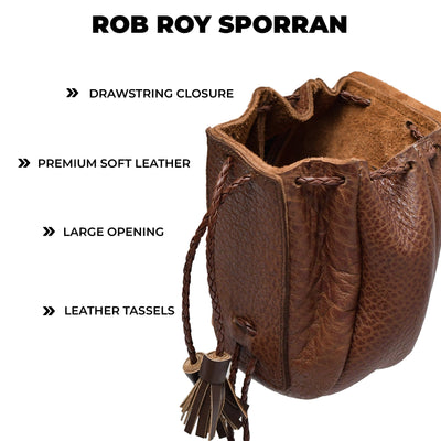 Rob Roy Leather Sporran | Brown