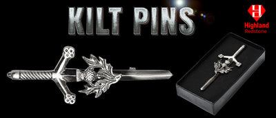 Chrome Thistle kilt pin with elegant thistle design