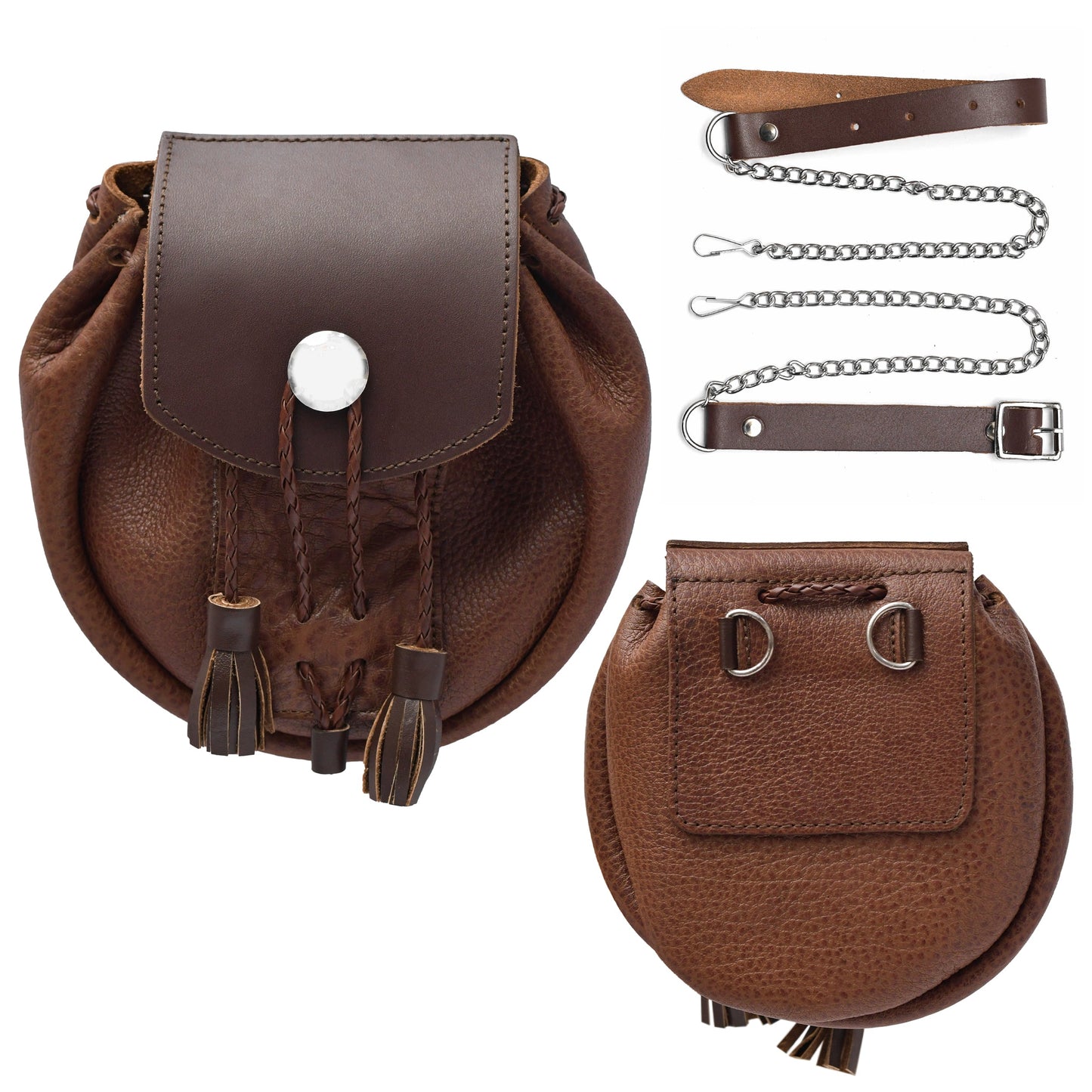 Rob Roy Leather Sporran | Brown