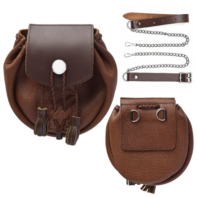 Rob Roy Leather Sporran | Brown