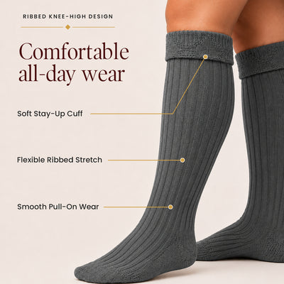 Comfortable Wool Blend Grey Kilt Hose | High-Quality Kilt Socks