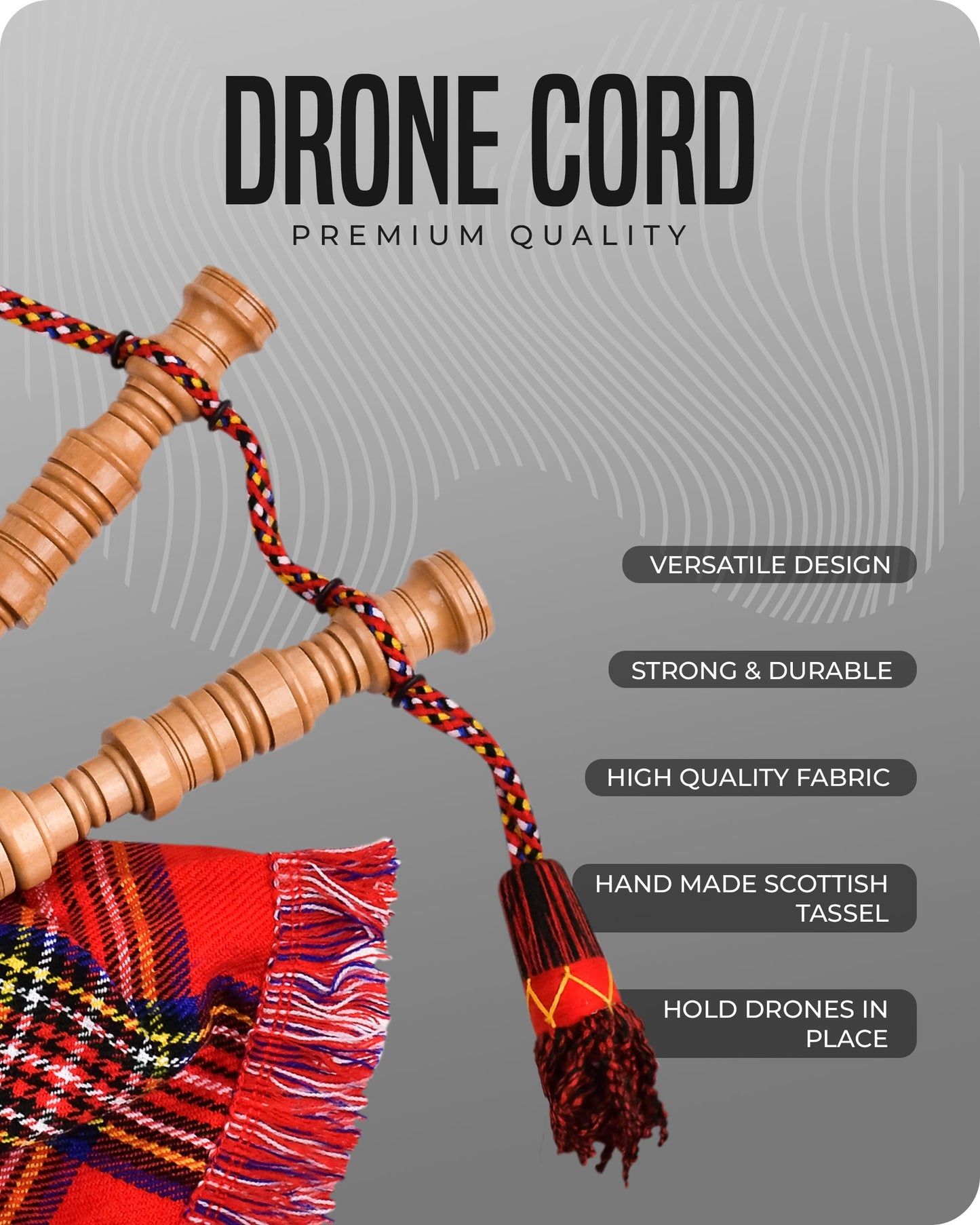 Mini Miniature Bagpipe - Rosewood Bagpipe for Beginners, Playable Gift | Royal Stewart