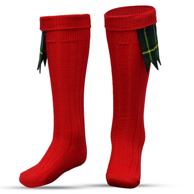 Comfortable Wool Blend Red Kilt Hose | High-Quality Kilt Socks