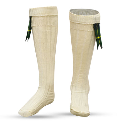 Comfortable Wool Blend Cream Kilt Hose | High-Quality Kilt Socks