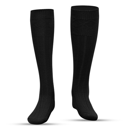Comfortable Wool Blend Black Kilt Hose | High-Quality Kilt Socks