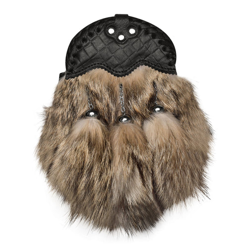 Coyote Fur Sporran with Leather Cantle - Highland Redstone