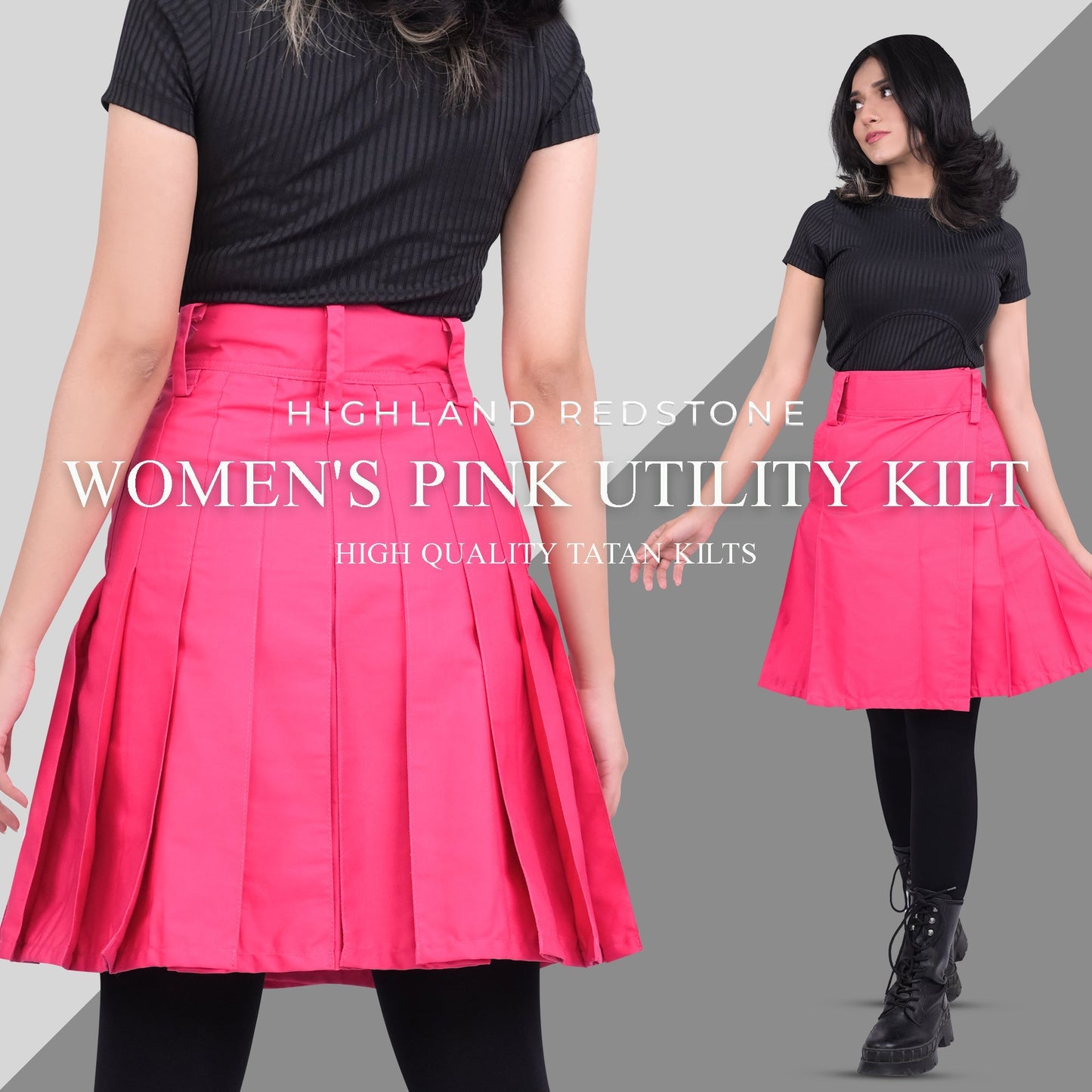 Raven Women Kilt - Pink | Big & Tall