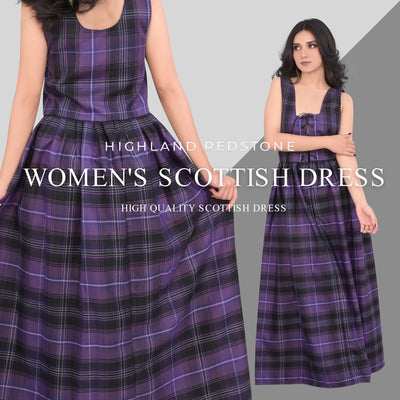 Authentic Scottish Dress in Passion of Scotland Purple Tartan