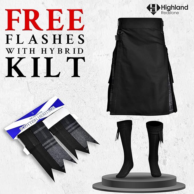 Grey Highlander Hybrid Utility Kilt for Men - Traditional Style with Modern Functionality