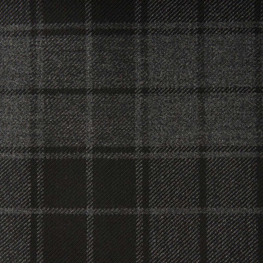 Gray Highlander Tartan Kilt showcasing the classic gray, black, and white pattern, made from high-quality fabric.