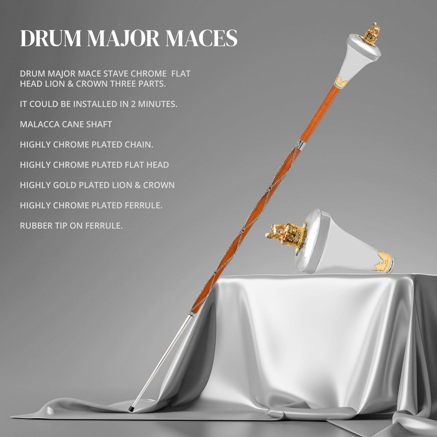 American Maces, Drum Major Maces (Flat Head)
