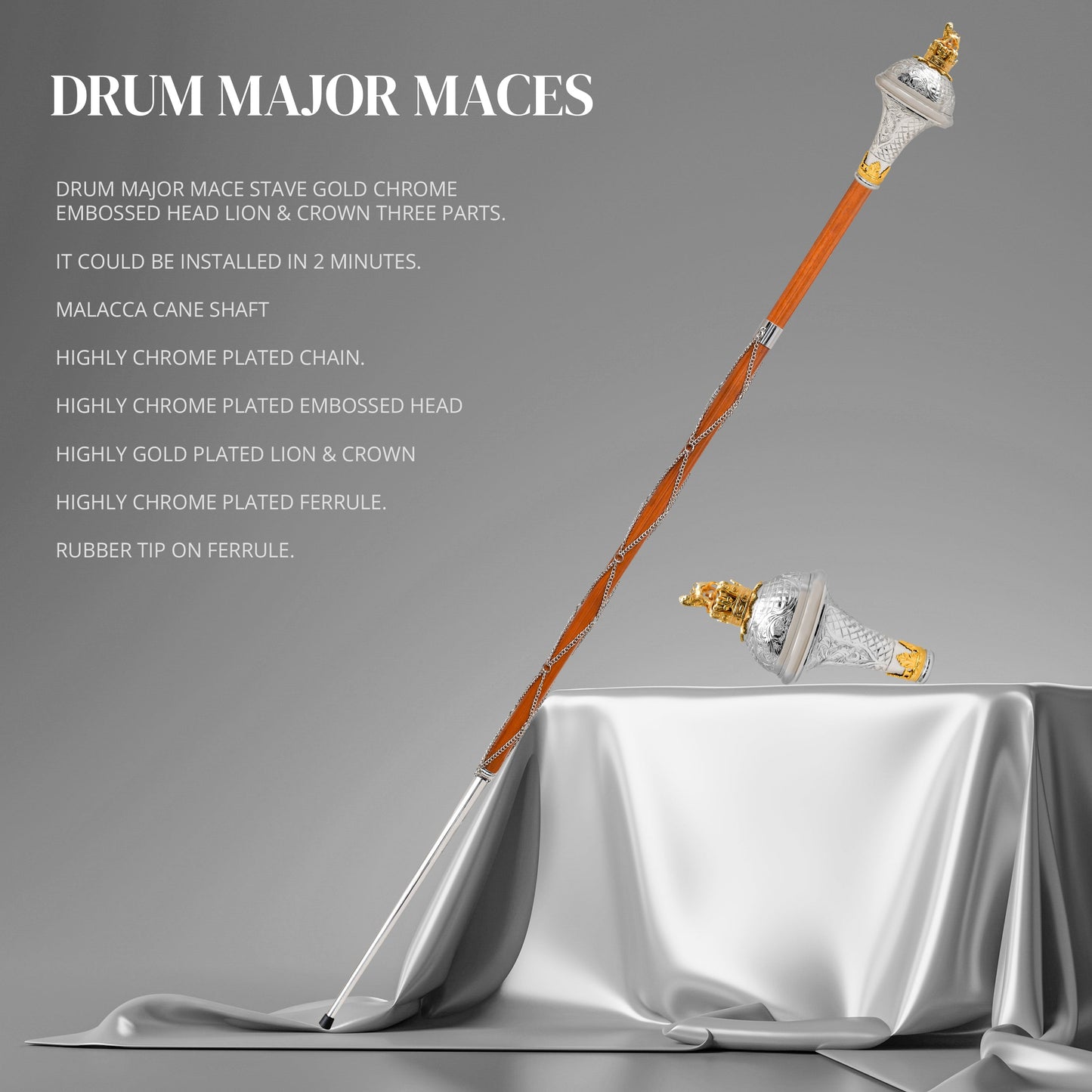 American Maces, Drum Major Maces (Embossed Head)
