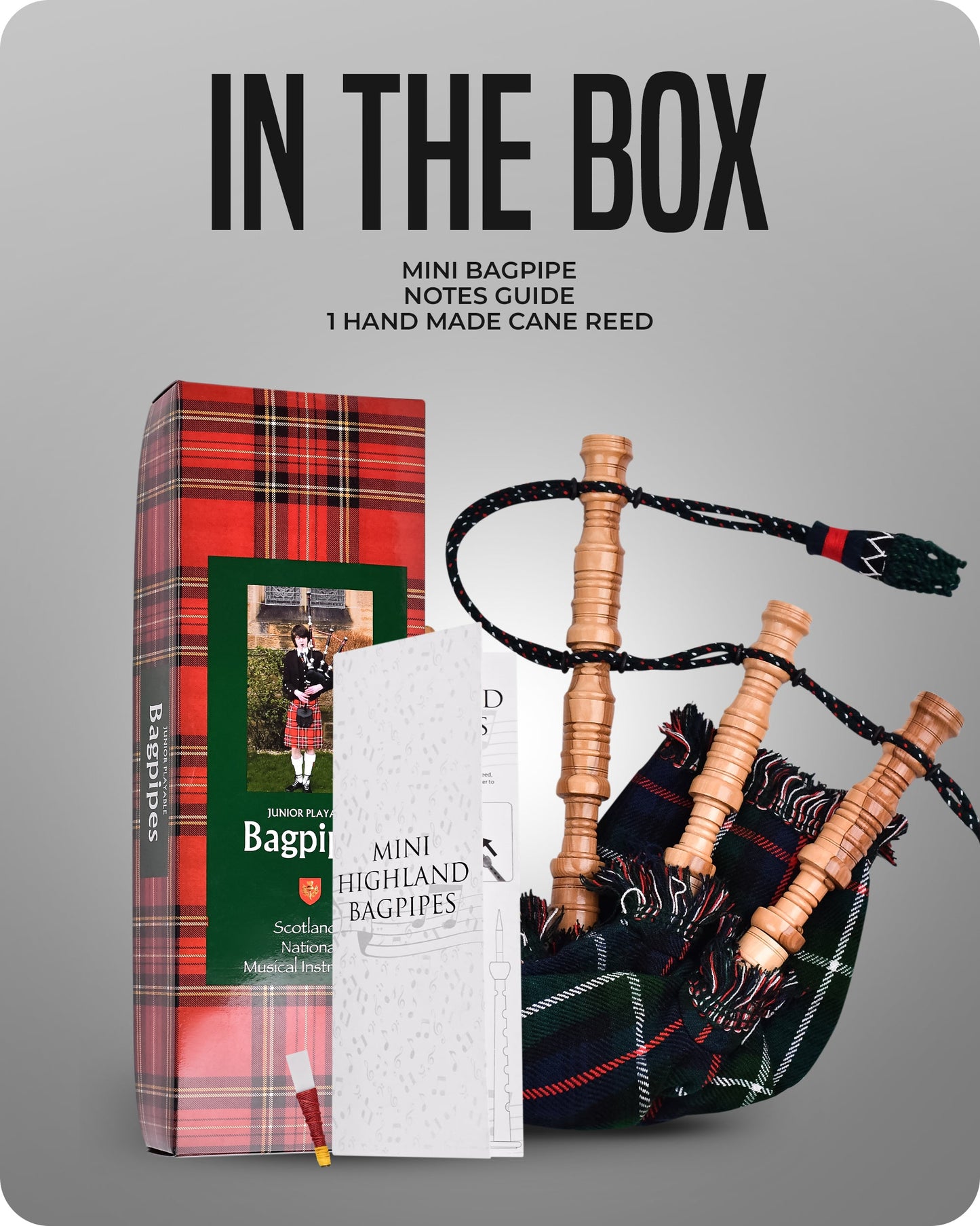 Mini Miniature Bagpipe - Rosewood Bagpipe for Beginners, Playable Gift | Mackenzie