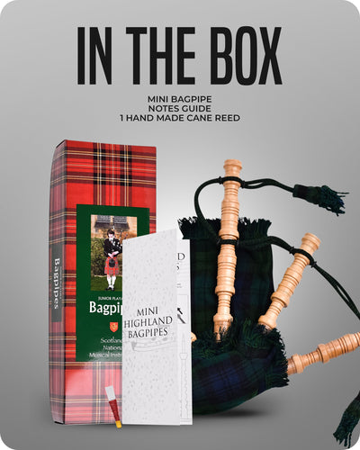 Mini Miniature Bagpipe - Rosewood Bagpipe for Beginners, Playable Gift | Black Watch