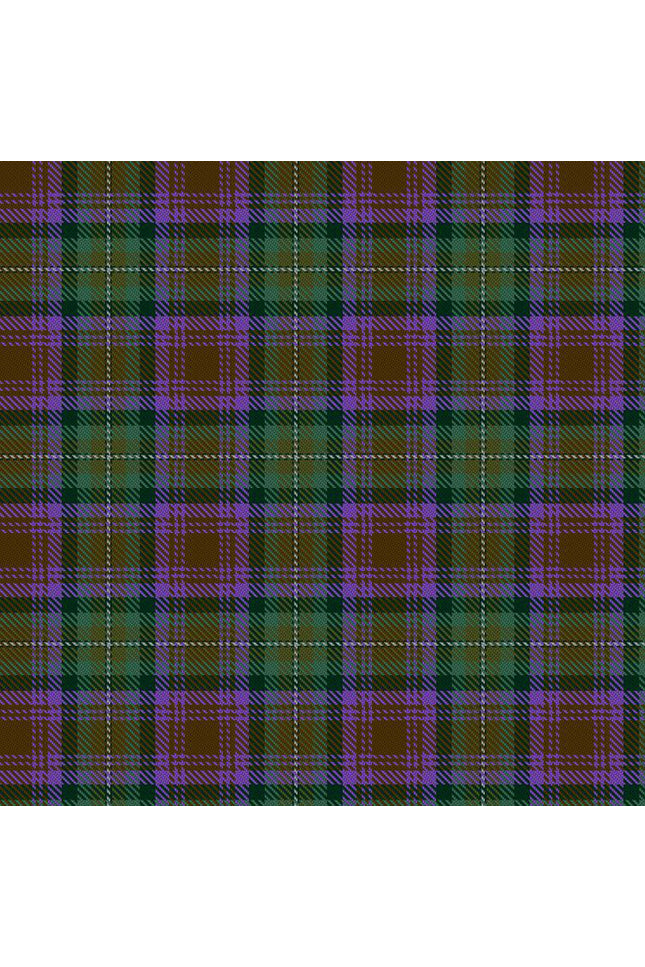 Isle Of Skye Tartan pattern featuring soft blues, greens, and heather purples, ideal for traditional Scottish wear.