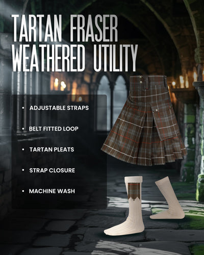 Valor Acrylic Utility Kilt | 16oz Fraser Weathered Tartan KIlt